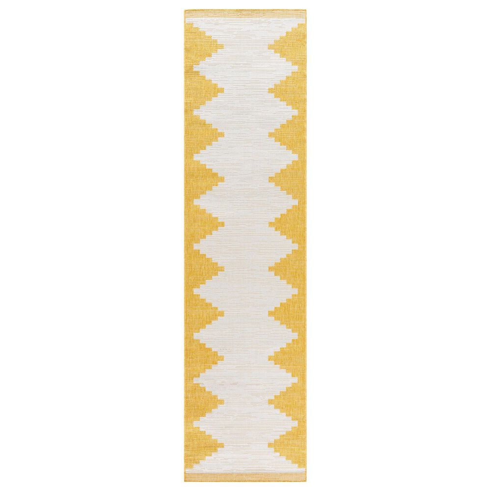 Surya Eagean EAG-2437 Mustard and Ivory 2"7" x 12" Indoor/Outdoor Runner, , large