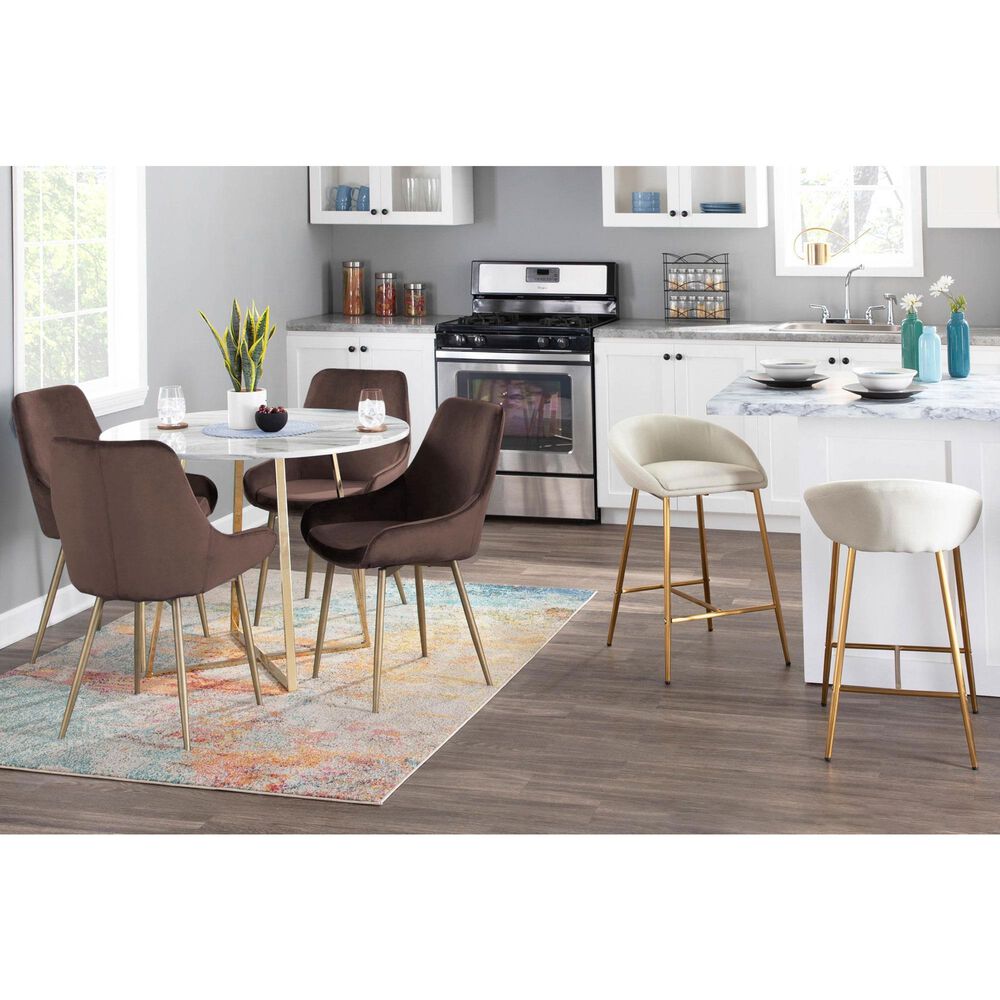 Lumisource Matisse Counter Stool with Cream Cushion in Gold &#40;Set of 2&#41;, , large
