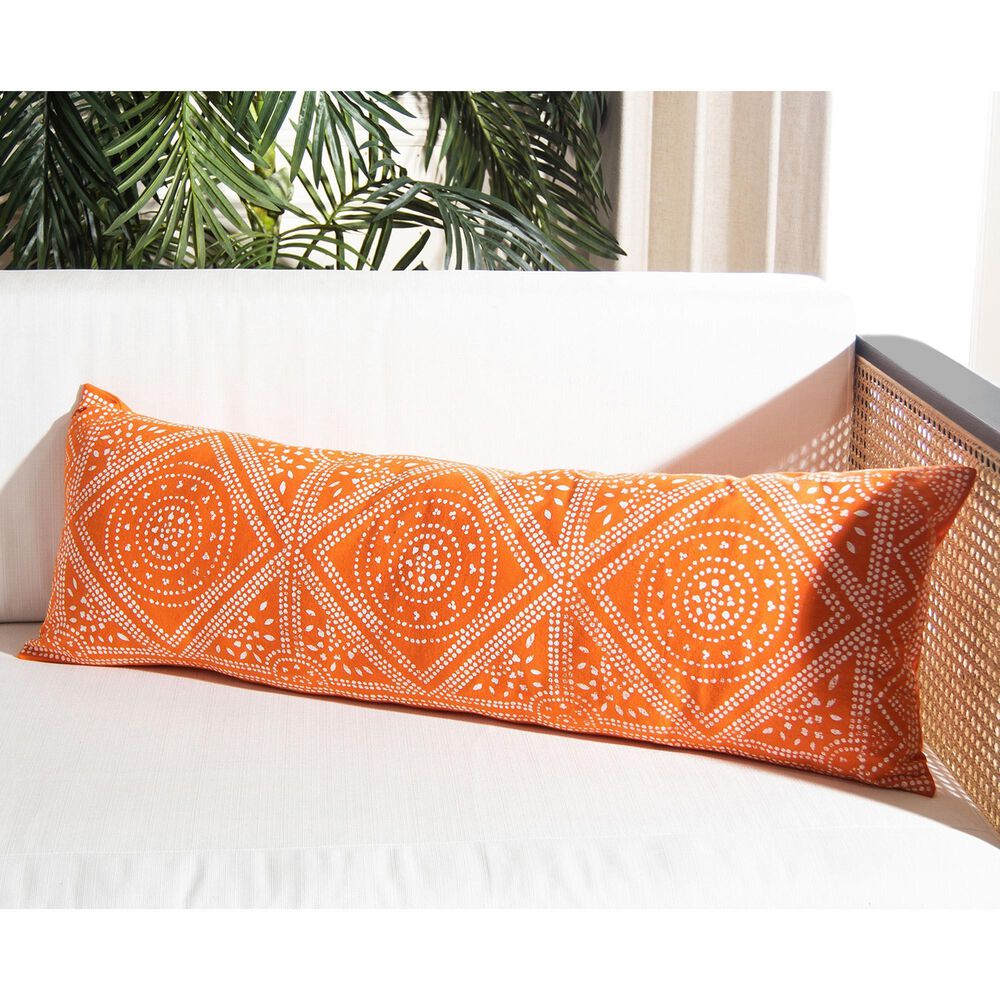 Safavieh Valenti 12&quot; x 36&quot; Pillow in Orange and White, , large