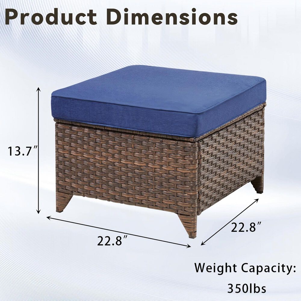 Sunwell Garden 6-Piece Patio Chat Set with Side Table in Navy, , large