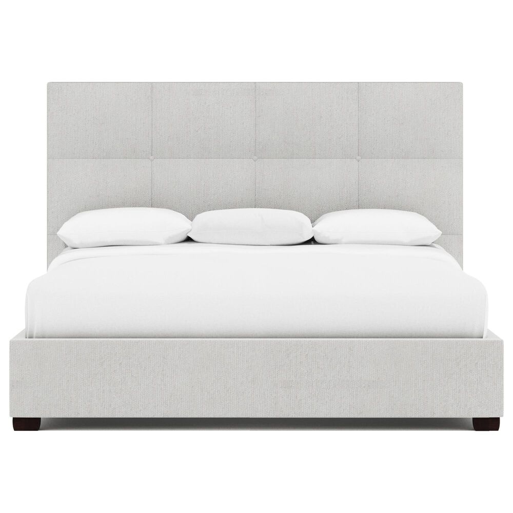 Bernhardt Derrick King Upholstered Panel Bed in White and Cream, , large