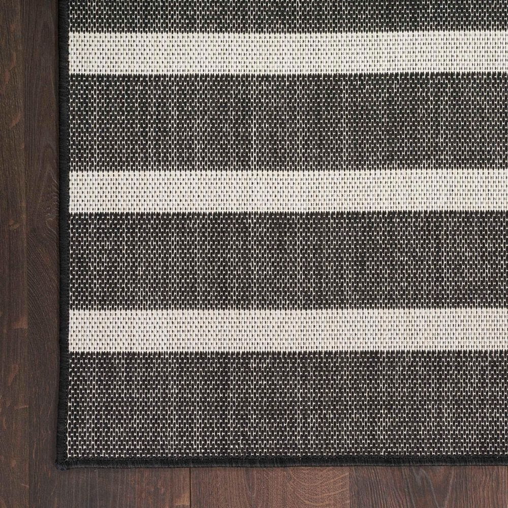 Nourison Positano POS03 Black and Ivory 4&#39; x 6&#39; Indoor/Outdoor Area Rug, , large