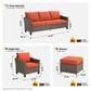 HOMLUX 9-Piece Outdoor Wicker Conversation Set in Orange Red, , large