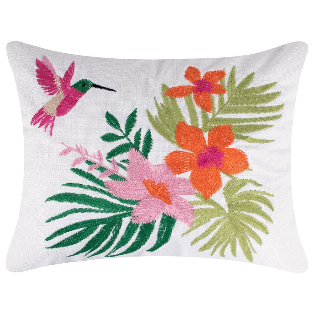 Levtex Hummingbird Grove 14" x 18" Lumbar Throw Pillow in Blush, Green, Teal, Sienna, Ochre and White, , large