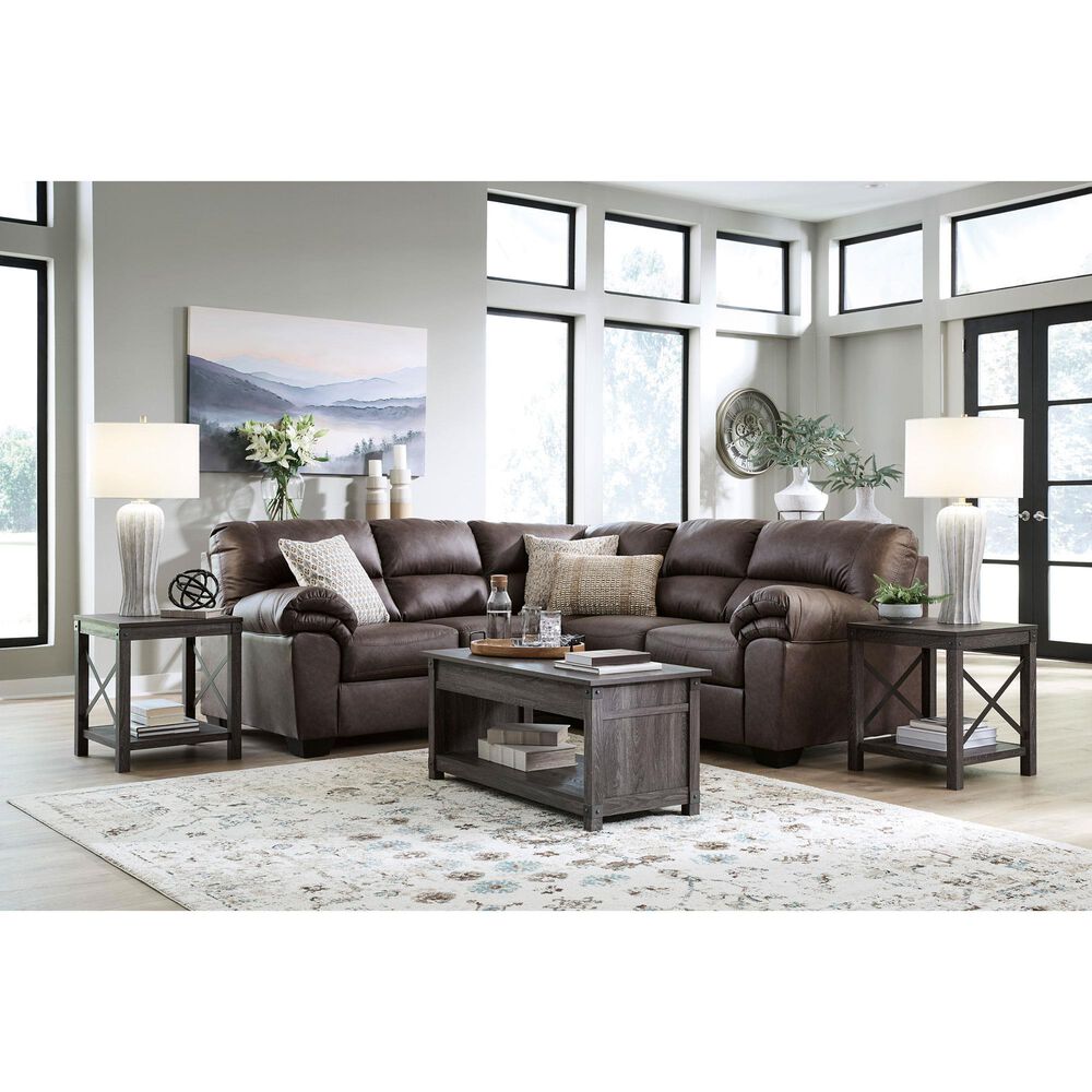Ashley WillowBend 2-Piece Symmetrical Sectional with LAF Sofa in Umber, , large