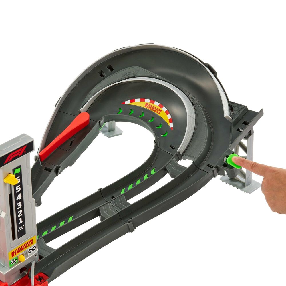 Hot Wheels Racing Formula 1 Grand Prix Circuit Track Set with 1:64 Scale Vehicles, , large