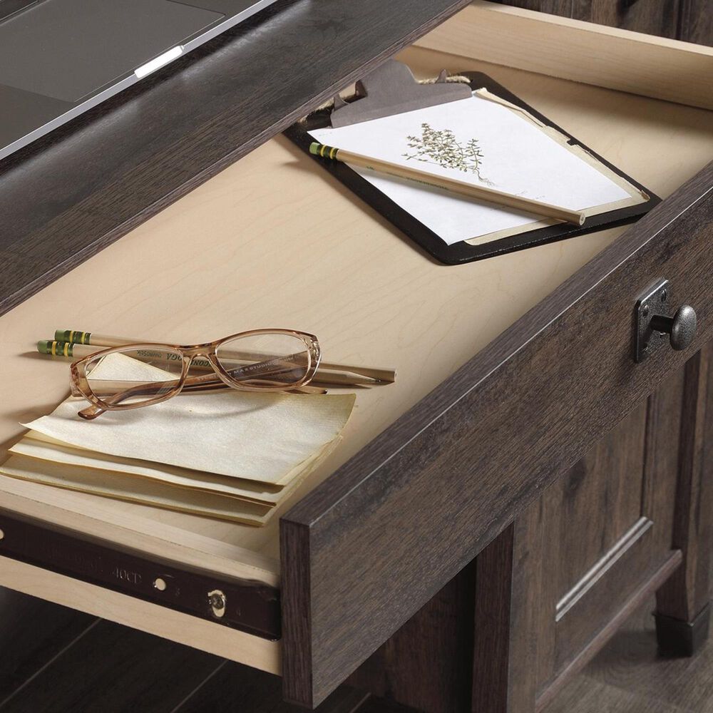 Sauder Carson Forge Computer Desk in Coffee Oak, , large