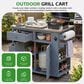 HOMLUX 41.9" Outdoor Extendable Kitchen Island in Gray, , large