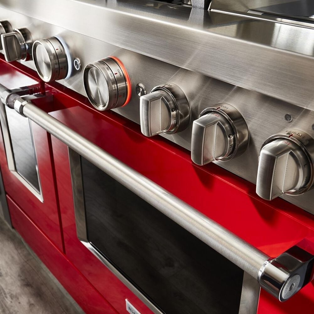 KitchenAid 48&quot; Professional Double Oven Dual Fuel Range in Passion Red, , large