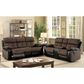 Furniture of America Engel Manual Reclining Sofa and Loveseat Set in Brown and Black, , large