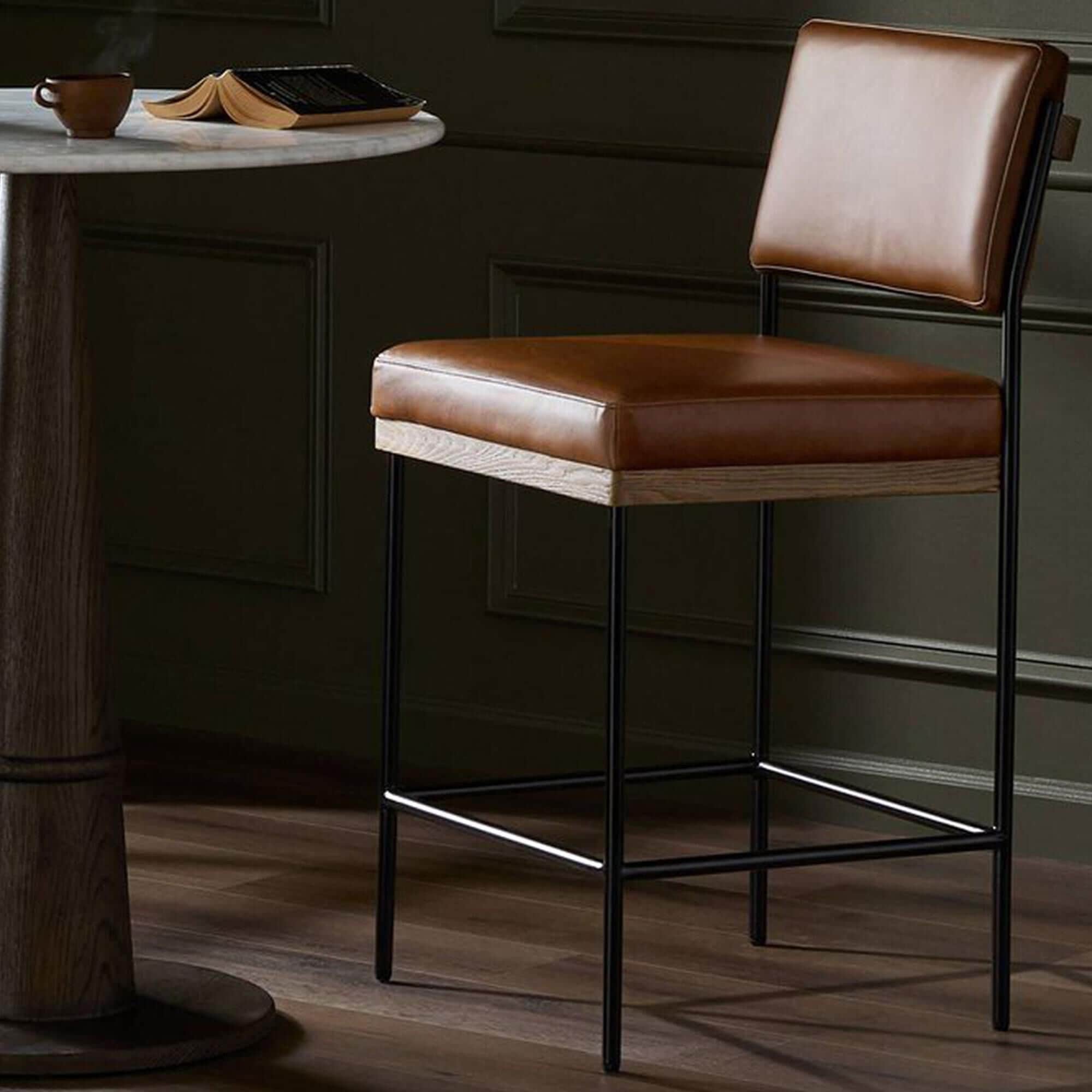 Four Hands Benton Bar Stool in Black
