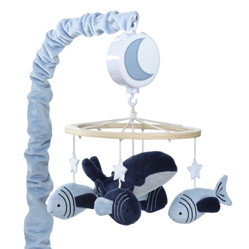 Lambs &amp; Ivy Bubbles and Squirt Musical Baby Crib Mobile in Blue, , large
