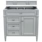 James Martin Vanities Brittany 36" Single Bathroom Vanity in Urban Gray with Single Hole 3 cm White Zeus Quartz Top and Rectangular Sink, , large