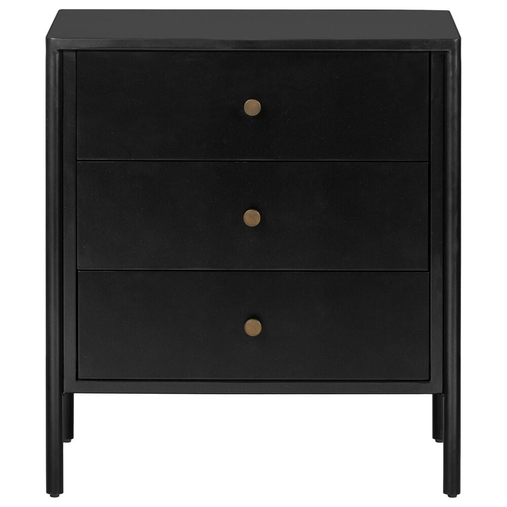 Four Hands Soto Metal 3-Drawer Nightstand in Black, , large