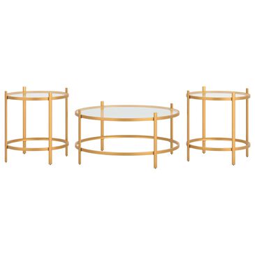 Ashley Pearlox 3-Piece Occasional Table Set in Gold, , large