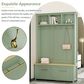 HOMLUX 6-Hook Hall Tree with 2-Drawer in Green, , large