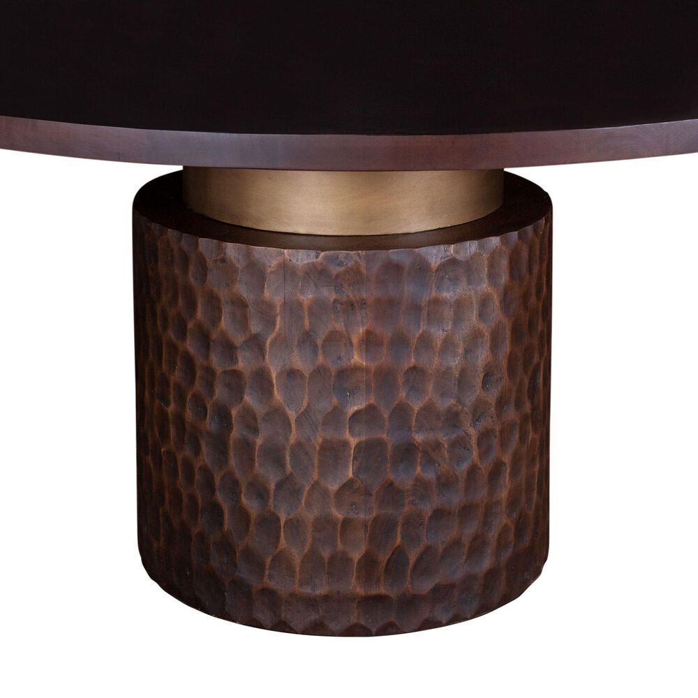 Home Trends &amp; Design Santa Cruz Dining Table in Raw Walnut and Antique Gold - Table Only, , large
