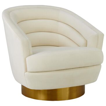 37B Canyon Swivel Chair in Cream Velvet, , large