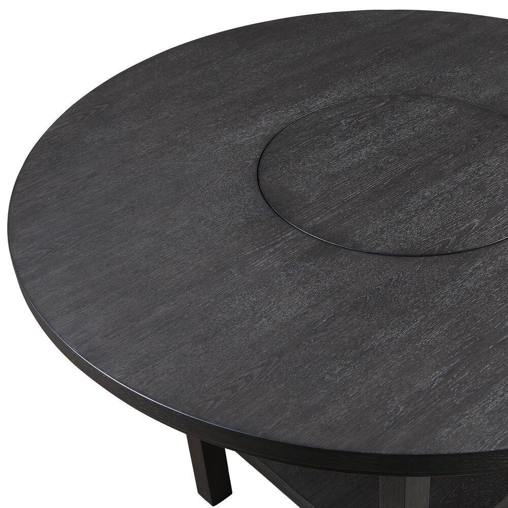 Crown Mark 5 Piece Counter Height Dining Set in Black Finish and Charcoal Upholstery, , large