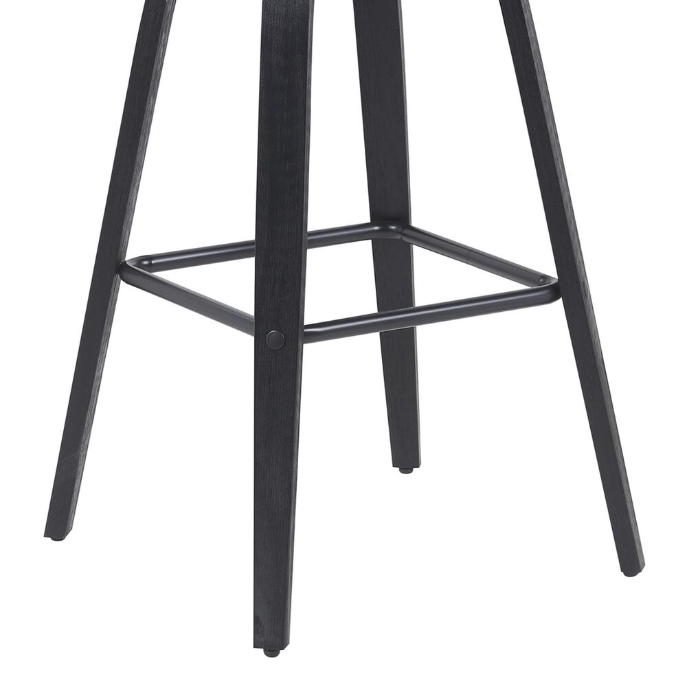 Armen Living Vienna Swivel Bar Height Stool with Red Upholstery in Black Brushed, , large