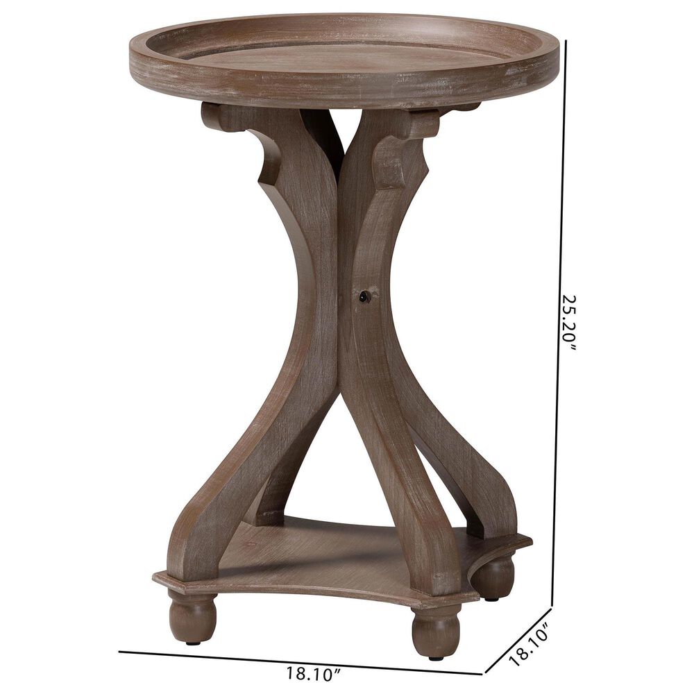 Baxton Studio Westlyn End Table in Antique Brown, , large