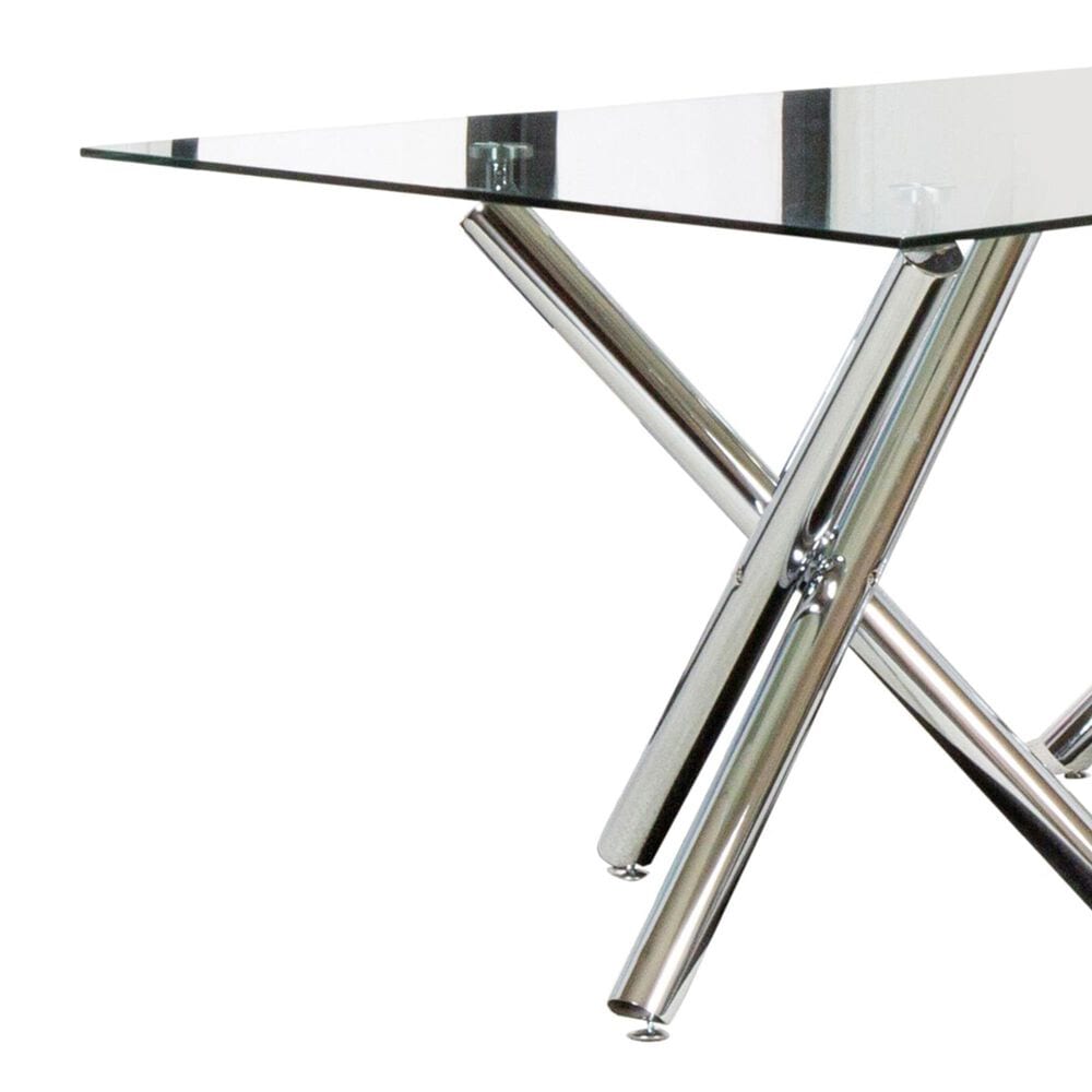 SUNSET Mantis and Murano/Mist 7-Piece Rectangular Dining Set in Clear and Chrome, , large