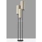 Adesso Trio Shelf Floor Lamp in Black and Antique Brass, , large