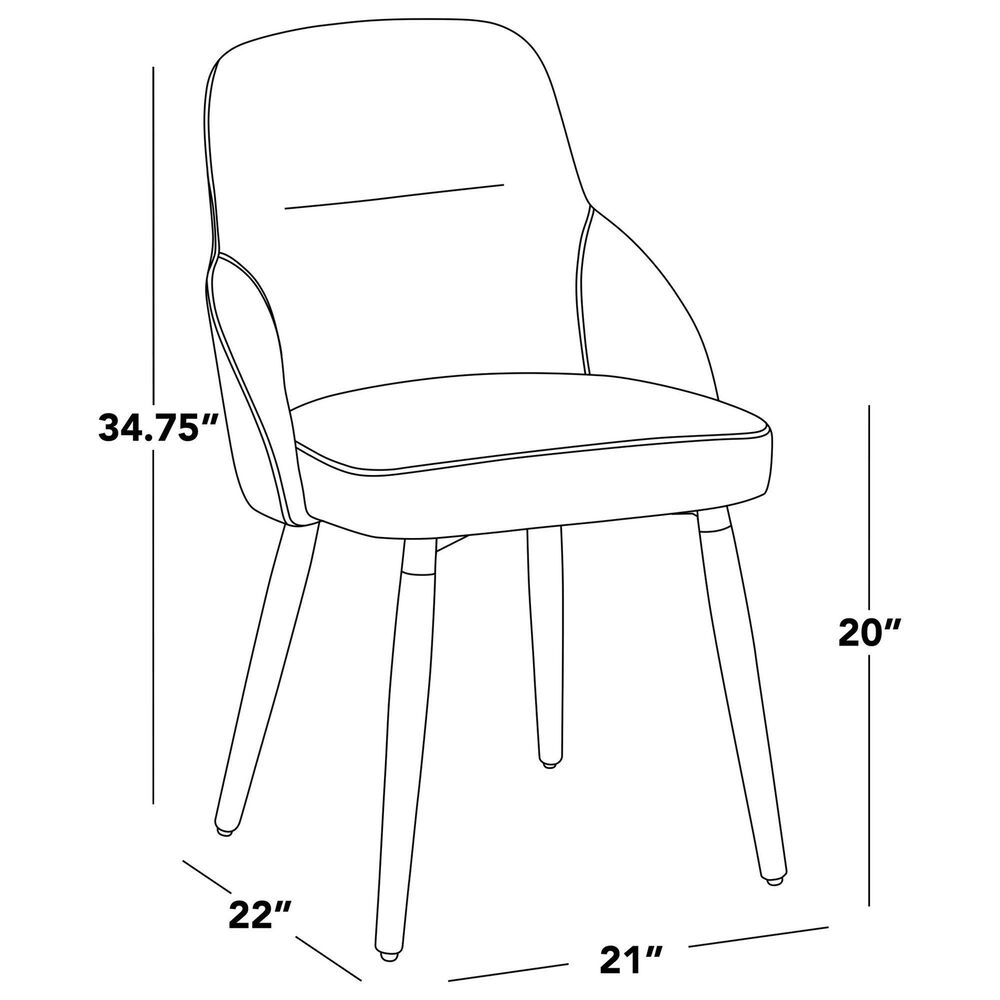 LumiSource York Side Chair with Brown Faux Leather Cushion in Dark Walnut (Set of 2), , large