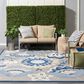 Nourison Aloha ALH25 12" x 15" Blue and Grey Indoor/Outdoor Area Rug, , large