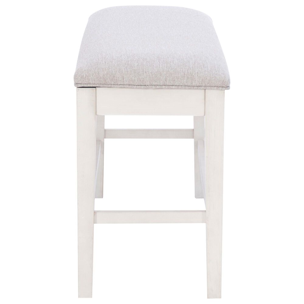 Linon Home Decor Marcum Counter Bench with Grey Cushion in Cream, , large
