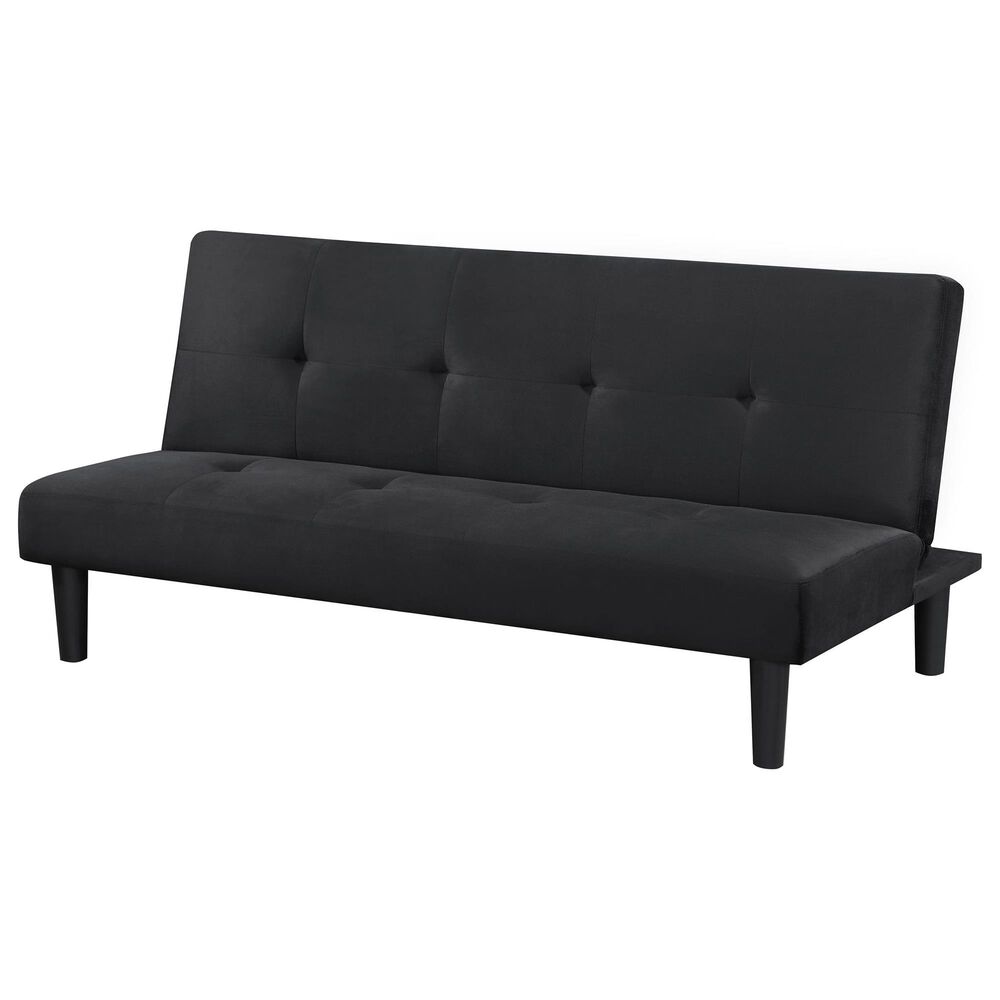 Pacific Landing Stanford Push Back Convertible Sofa Bed in Black, , large
