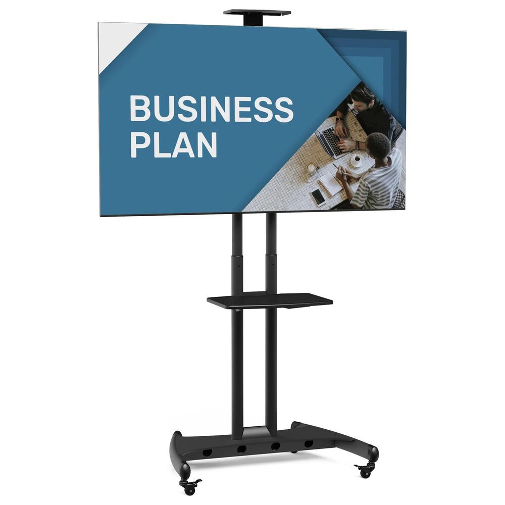 Kanto Adjustable TV Rolling Stand for 40" - 70" TVs and Interactive Displays in Black, , large