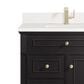 James Martin Vanities Lorelai 36" Single Vanity in Black Onyx with Single Hole 3 cm White Zeus Quartz Top & Backsplash, , large