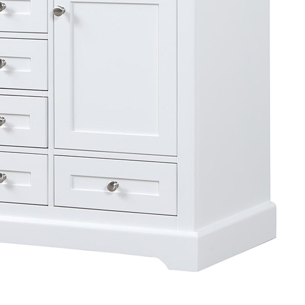 Lexora Home Dukes 48&quot; Double Bathroom Vanity in White with 2 cm White Quartz Top and Rectangular Sinks, , large