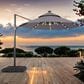Furniture of America Ausma 10" LED Light Double Top Octagon Patio Umbrella with Base in Gray, , large