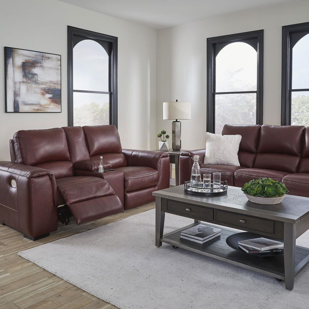 Ashley Alessandro Power Reclining Loveseat with Console in Garnet, , large