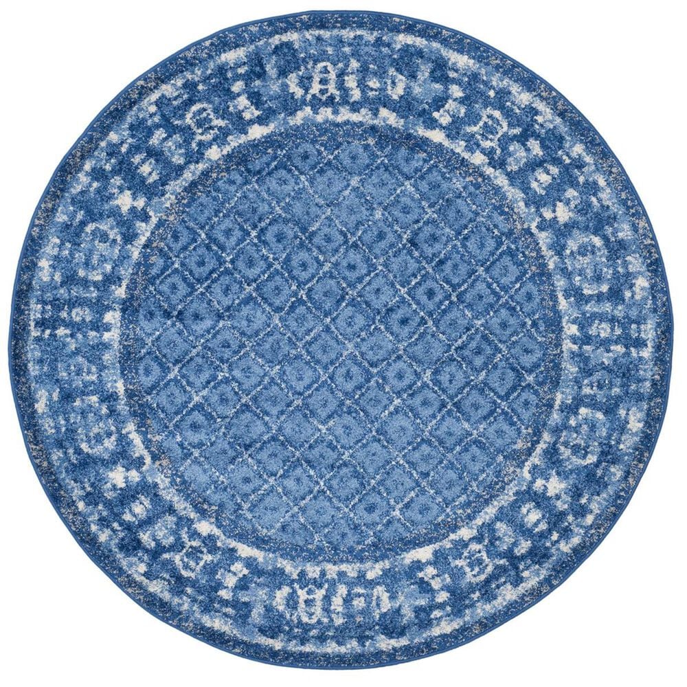 Safavieh Adirondack ADR110F-6R 6" x 6"  Light Blue/Dark Blue Round Rug, , large