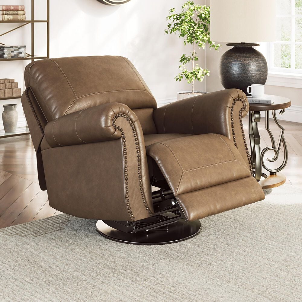 Ashley Chasemore Manual Swivel Glider Recliner in Earth, , large