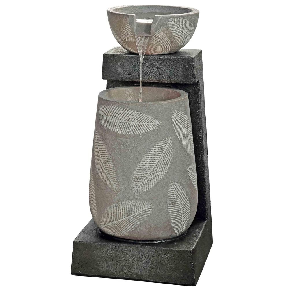 Alfresco Home Follia Resin Fountain with Lights in Gray, , large