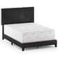 HOMLUX Pessac Full PU Leather Upholstered Panel Bed Frame in Black, , large