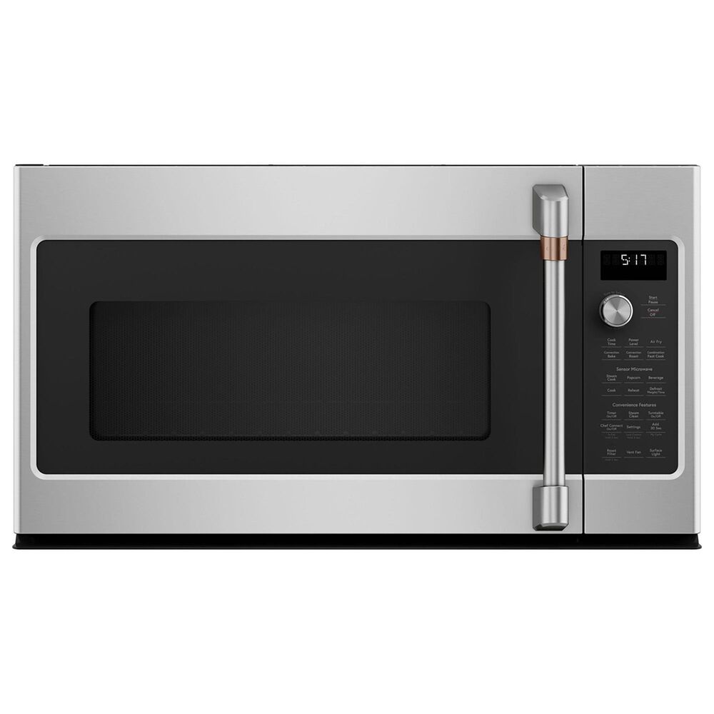 Cafe 2-Piece Kitchen Package with 30&quot; Slide-In Gas Range and 1.7 Cu. Ft. Microwave Oven in Stainless Steel, , large