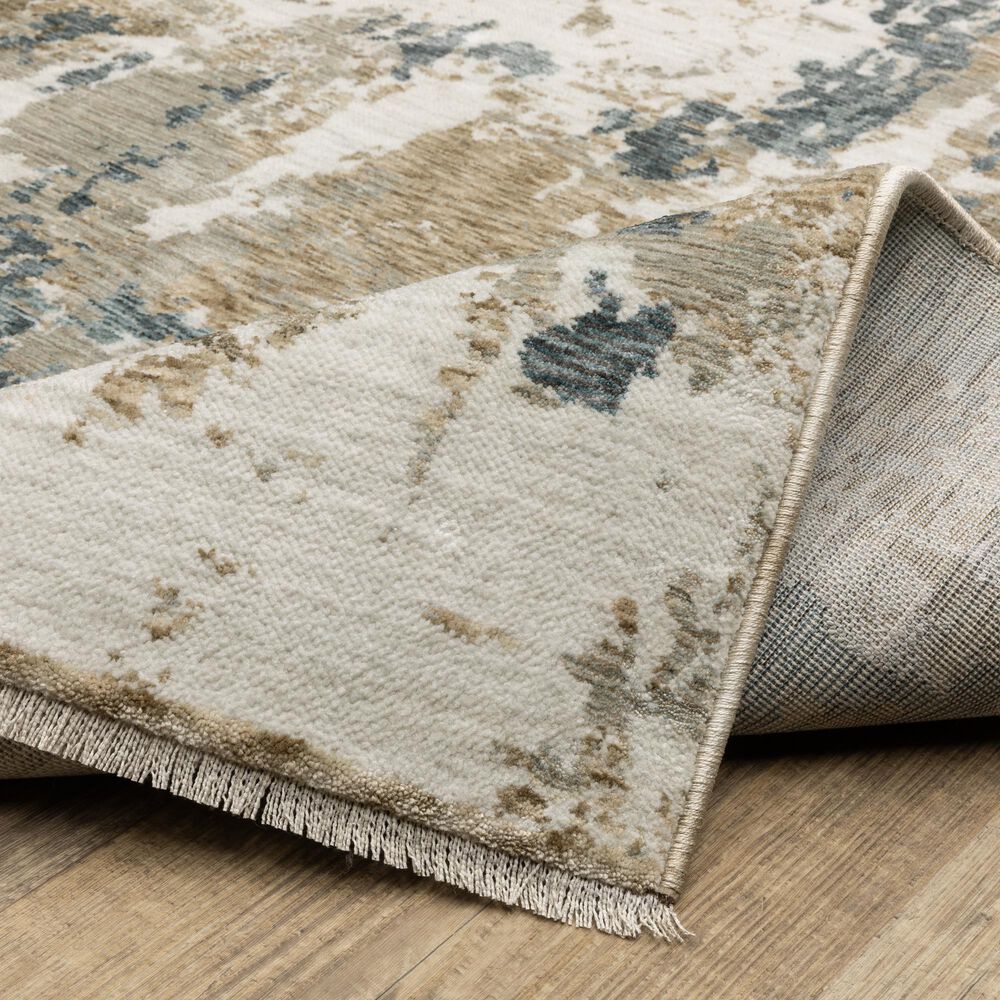 Oriental Weavers Echo Abstract Beige and Blue 6&#39;7&quot; x 9&#39;6&quot; Area Rug, , large
