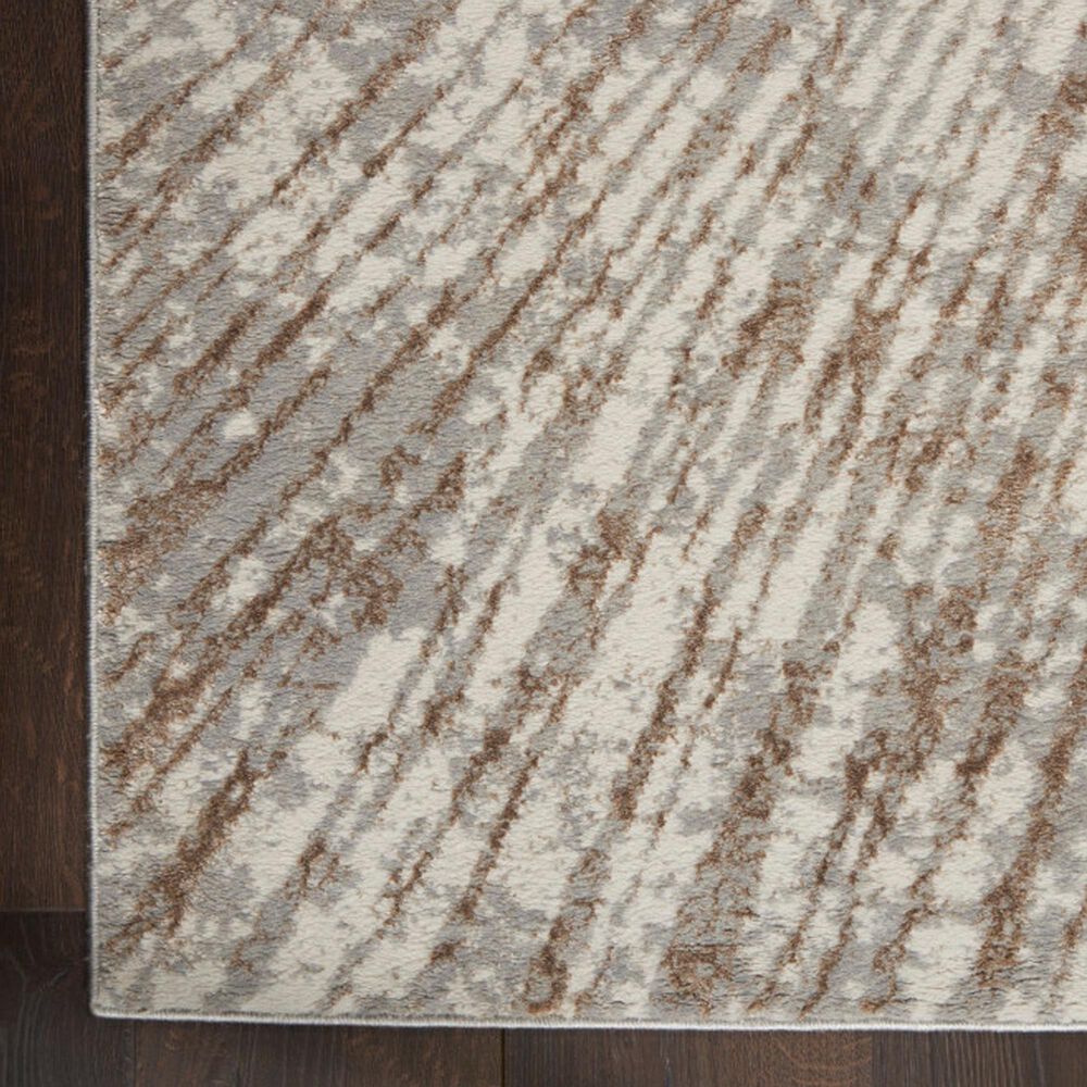 Nourison Metallic 5&#39;3&quot; x 7&#39;3&quot; Grey Mocha and Gold Area Rug, , large