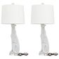 Maple and Jade Polystone Glam Table Lamp in White, , large