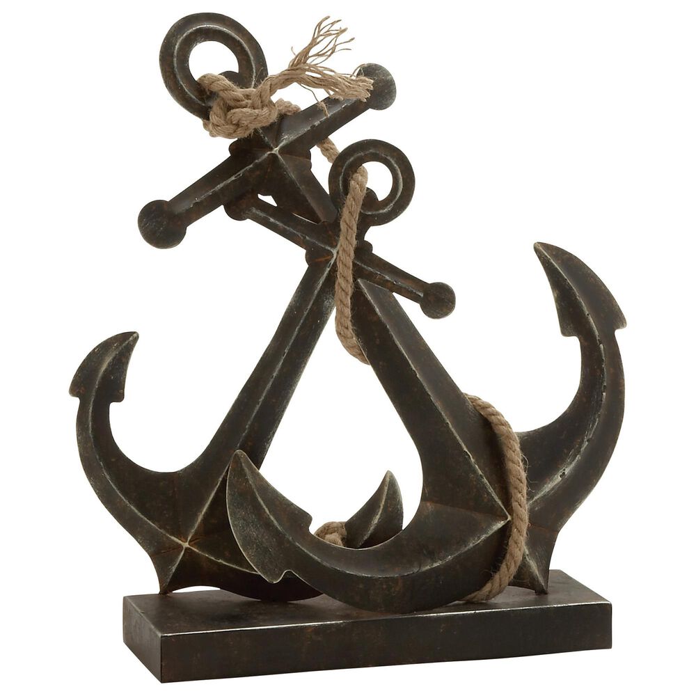 Maple and Jade 16" Coastal Metal Sculpture in Black, , large