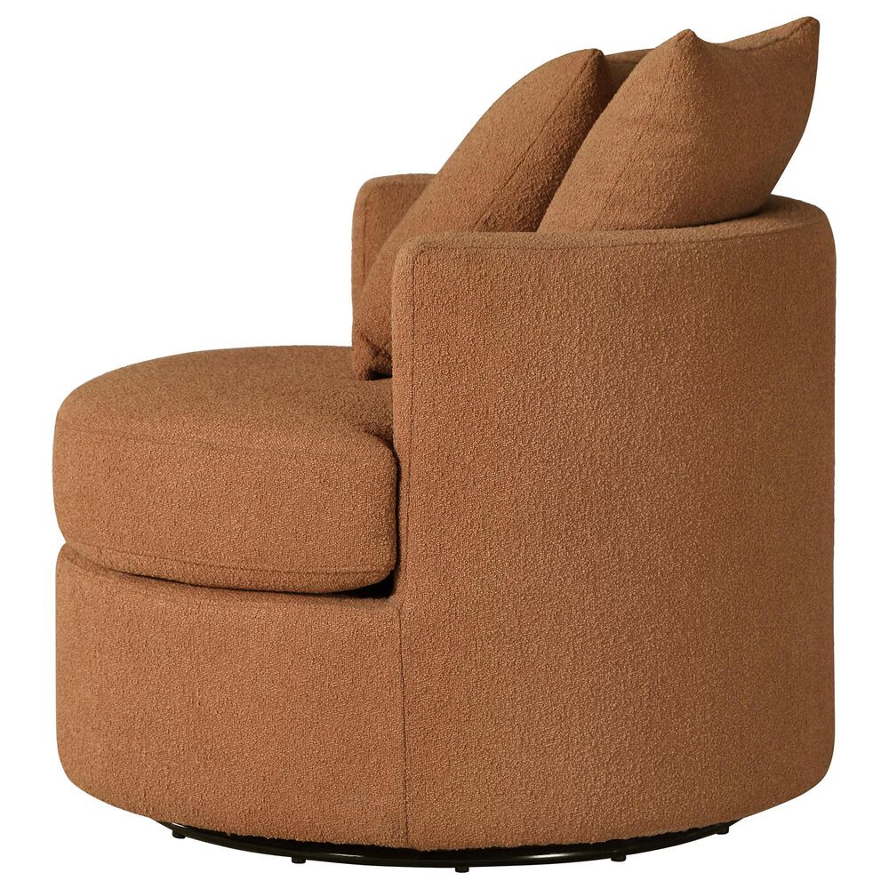 Coaster Debbie Swivel Accent Chair in Burnt Orange, , large