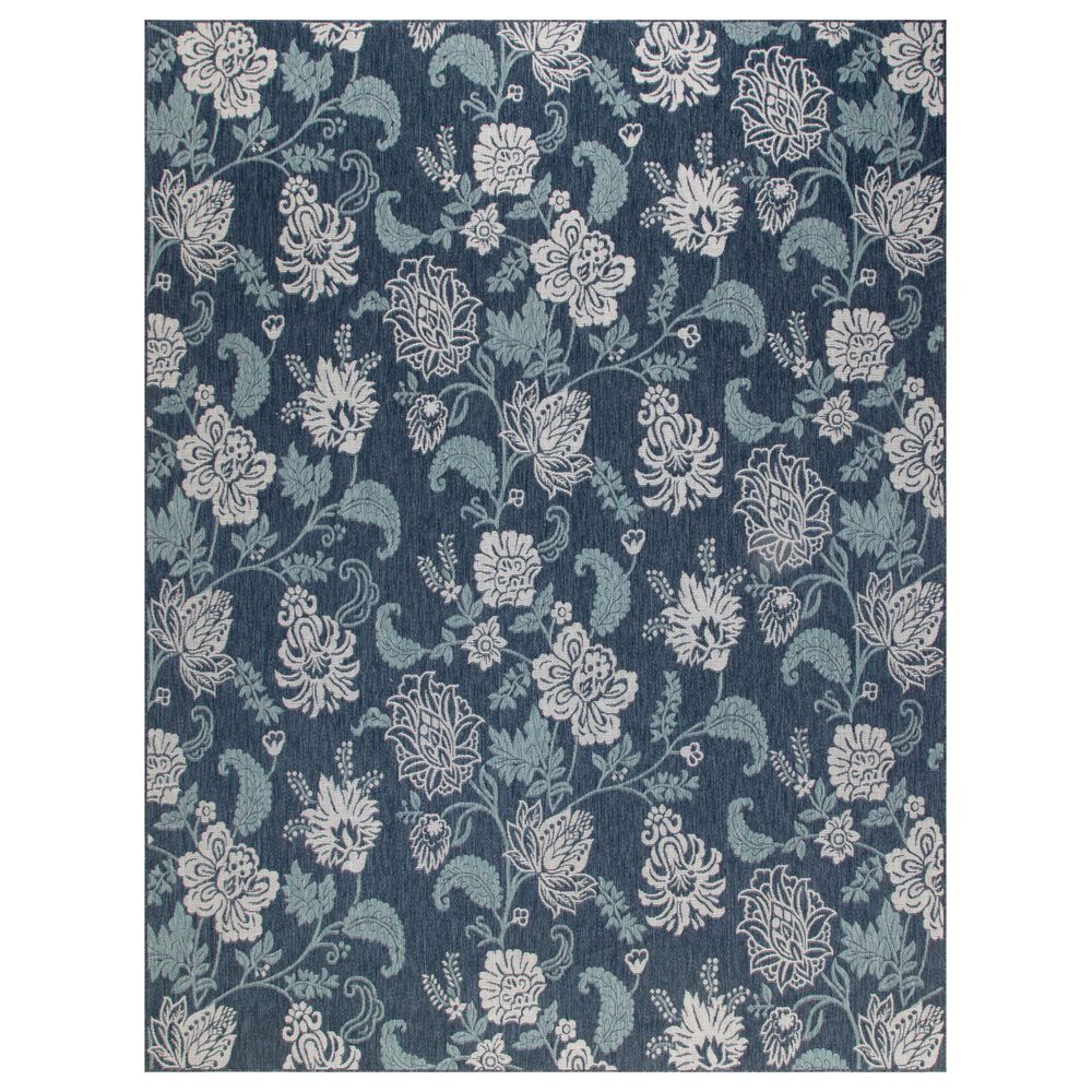 Nourison Garden Oasis GOA03 Navy 9&#39; x 12&#39; Indoor/Outdoor Area Rug, , large