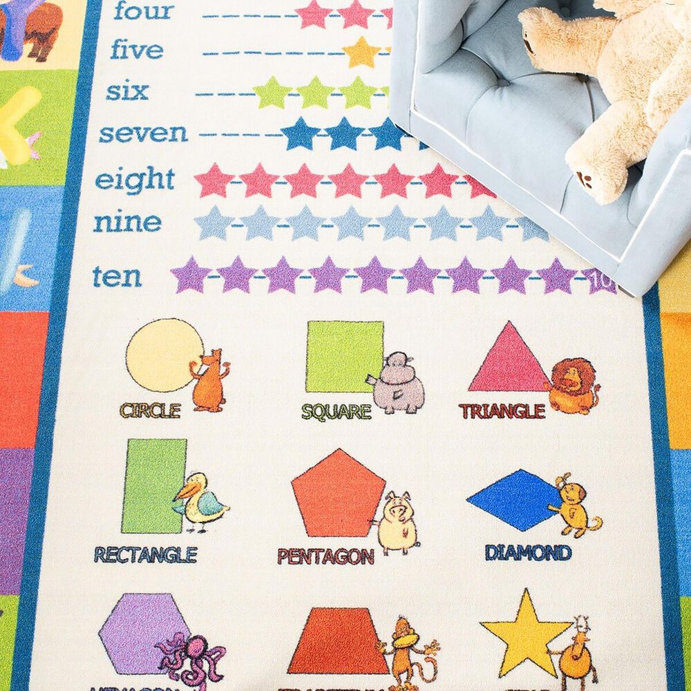 Safavieh Kids Playhouse 3&#39;3&quot; x 5&#39;3&quot; Beige and Blue Rug, , large