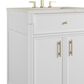 James Martin Bellshire 30" Single Bathroom Vanity in Bright White with 3 cm Siberian Silestone Top and Rectangular Sink, , large