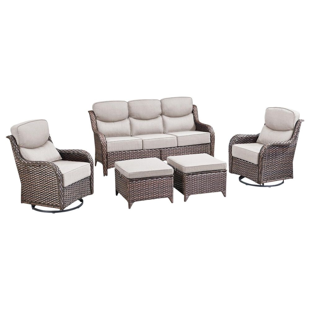 Sunwell Garden 5-Piece Conversation Set in Beige, , large